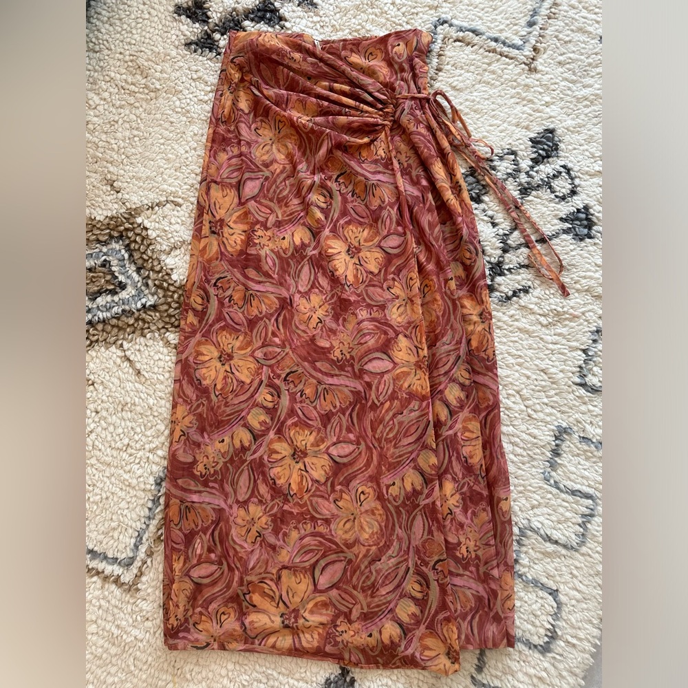 FREE PEOPLE Supernova mesh wrap skirt